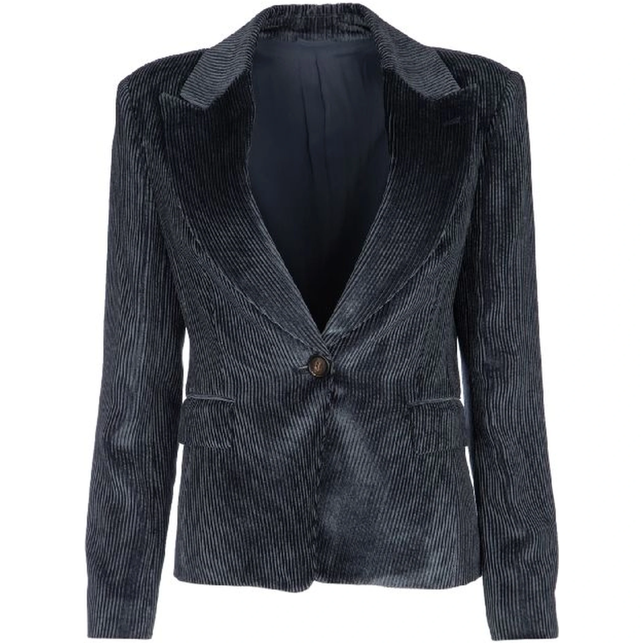 Blue Viscose Jackets And Coat