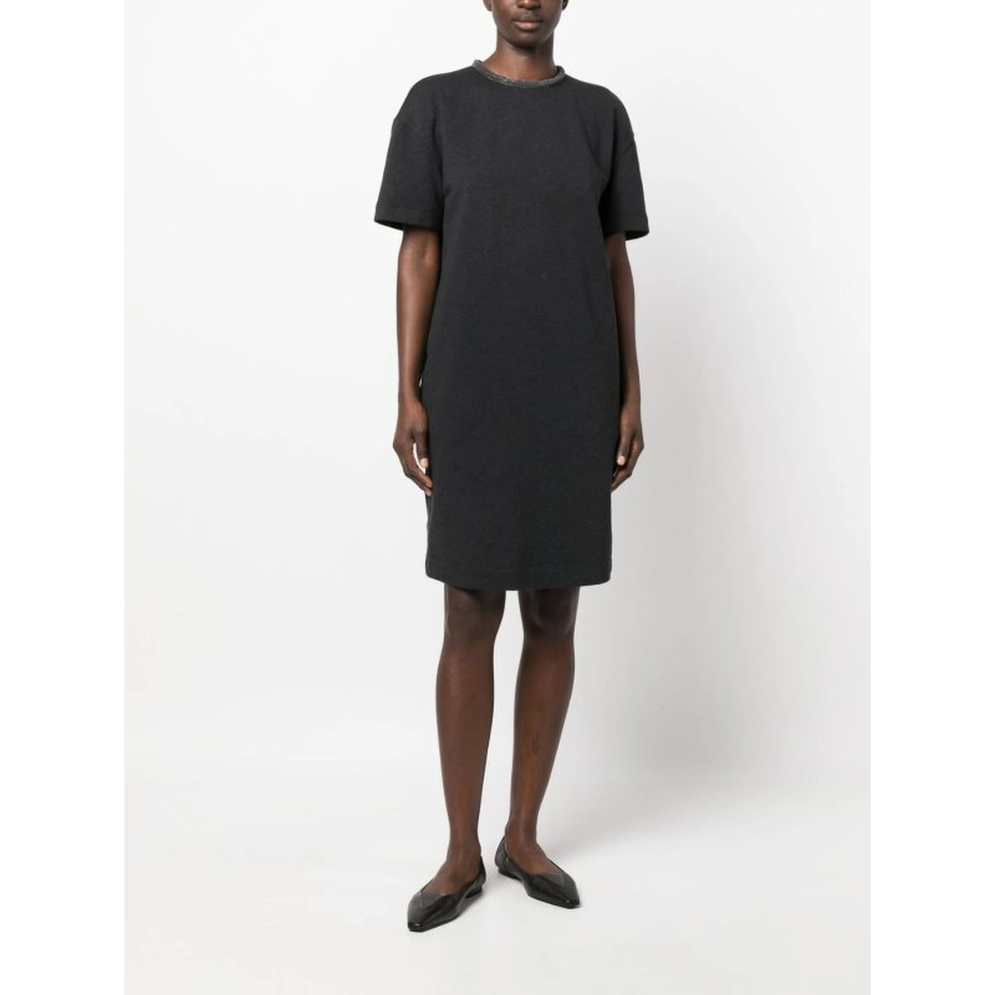 Gray Cotton Casual Dress