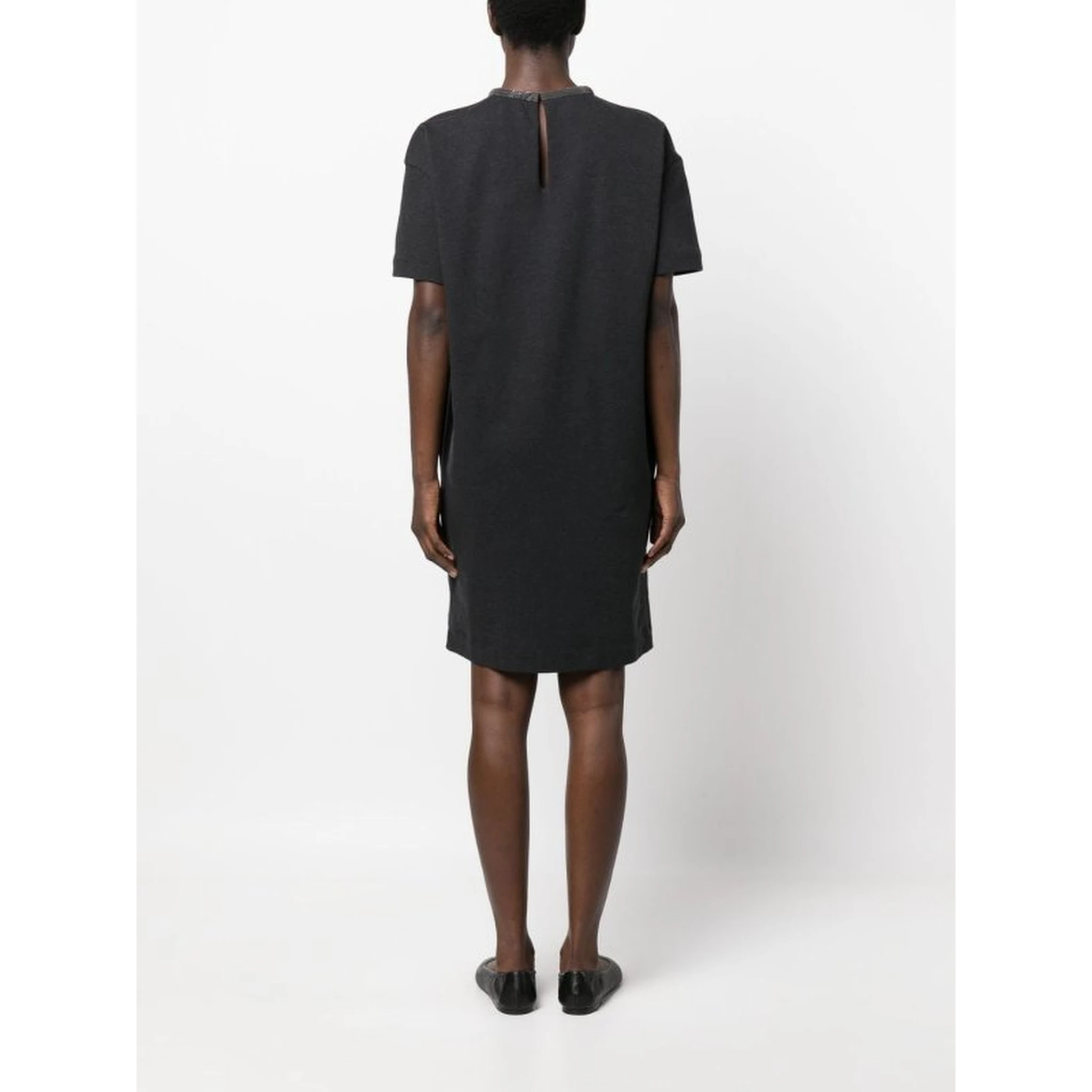 Gray Cotton Casual Dress