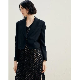 Black Viscose Jackets And Coat