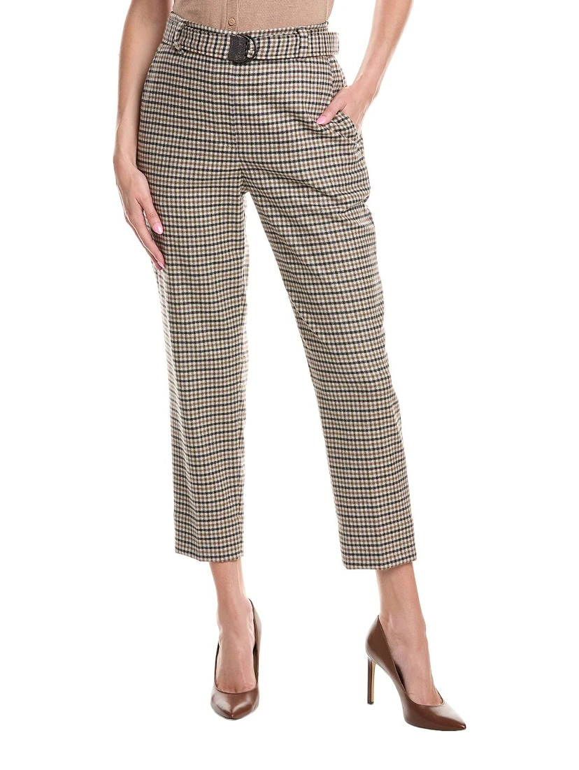 Multicolor Wool Casual Pants