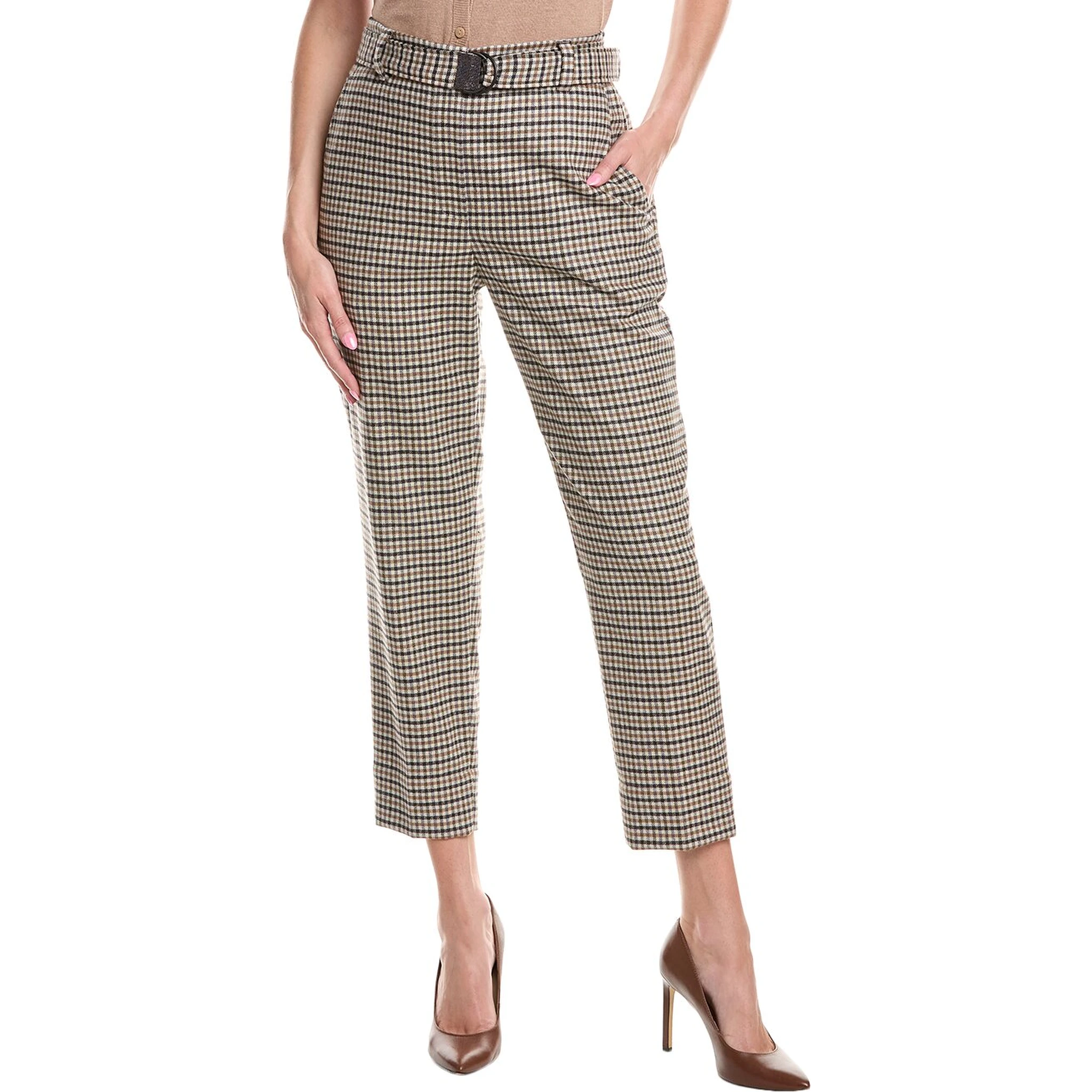 Multicolor Wool Casual Pants