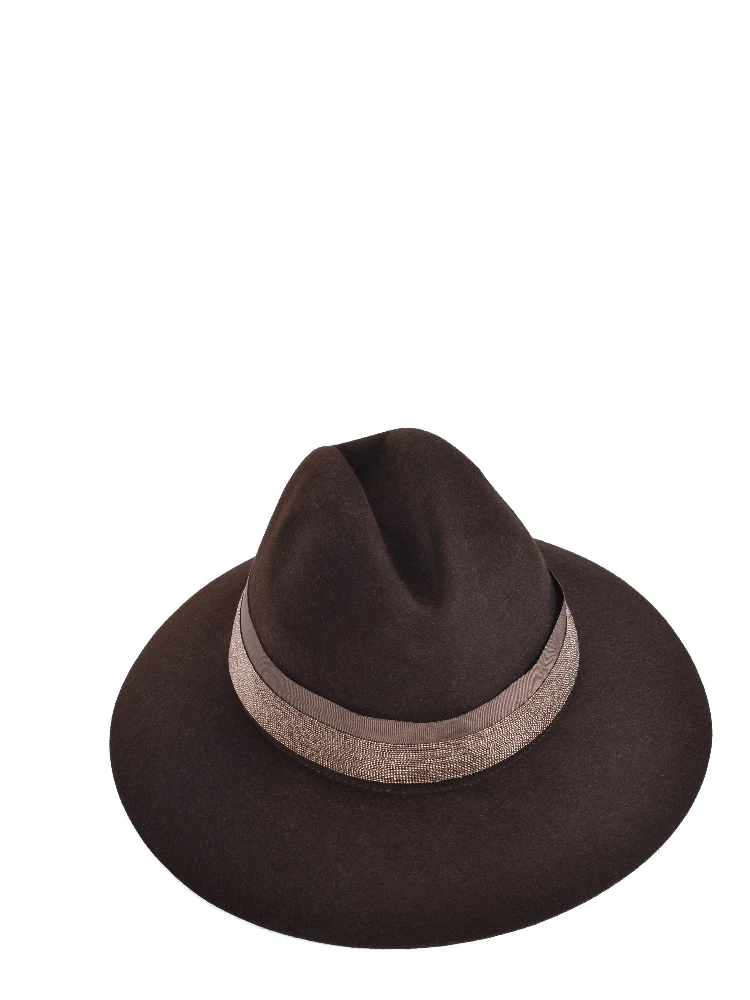 Brown Metal Fedora