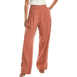 Orange Cotton Casual Pants