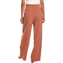 Orange Cotton Casual Pants