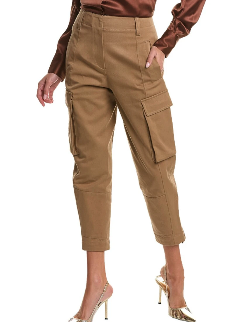Brown Cotton Cargo Pants