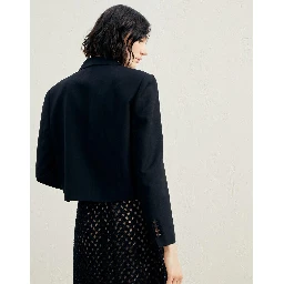 Black Viscose Jackets And Coat