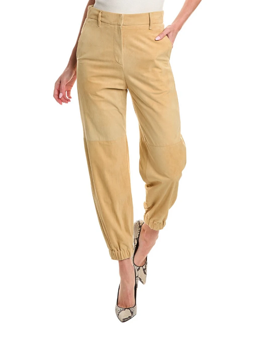 Beige Leather Pants