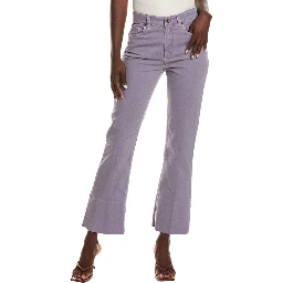 Purple Cotton Flared Pants