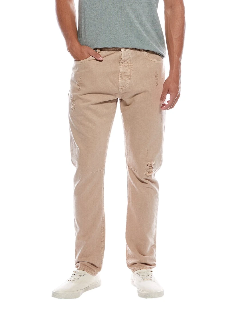 Beige Cotton Jeans Denim