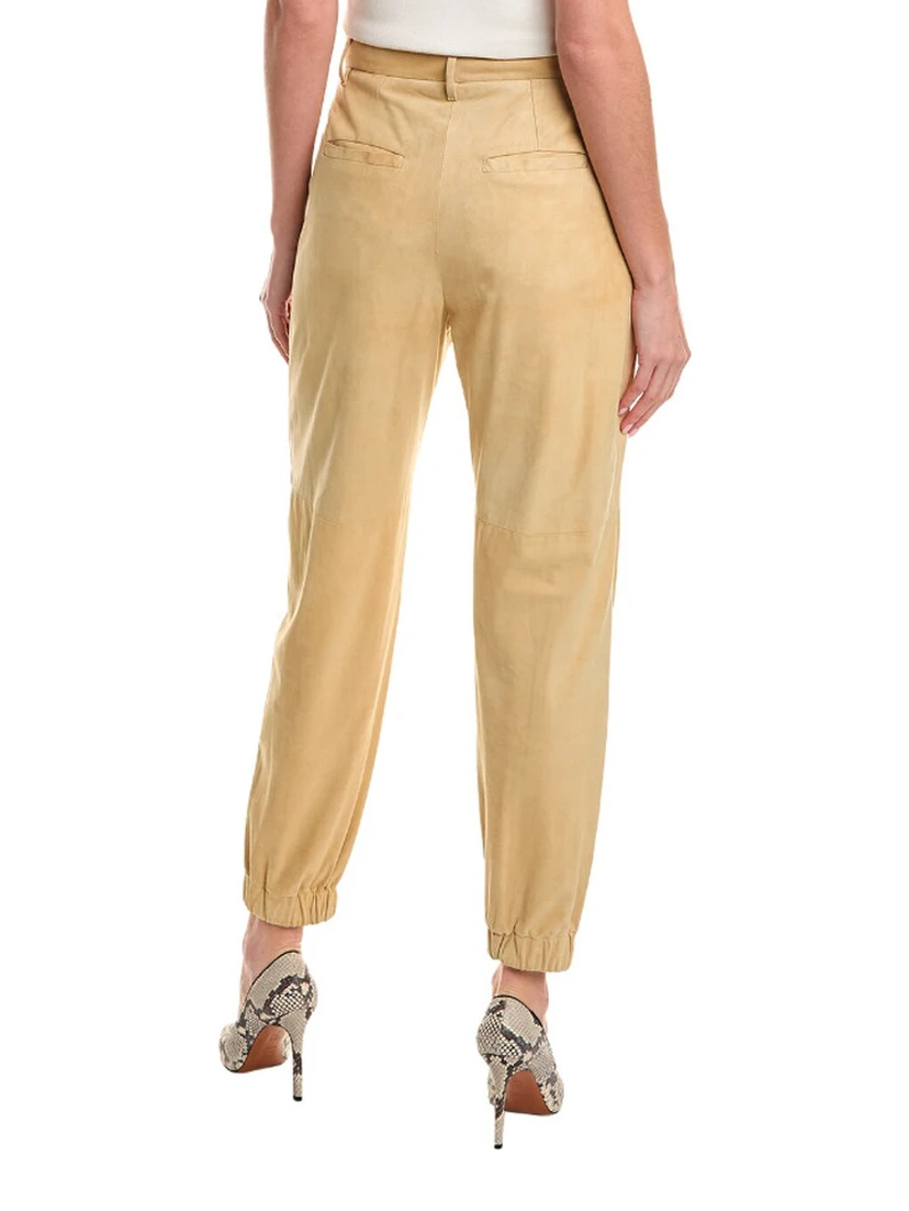 Beige Leather Pants