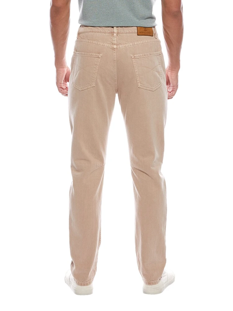 Beige Cotton Jeans Denim alternative