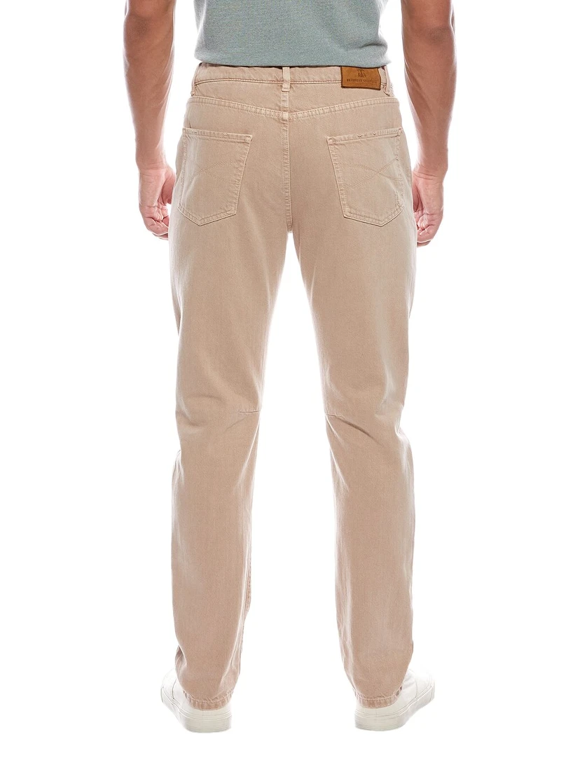 Beige Cotton Jeans Denim