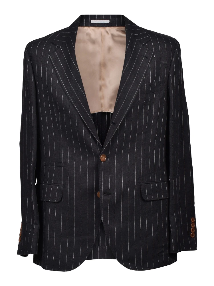 Black Linen Two-Piece Suit