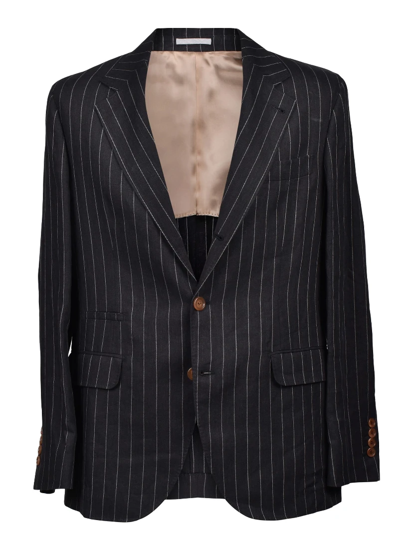 Black Linen Two-Piece Suit