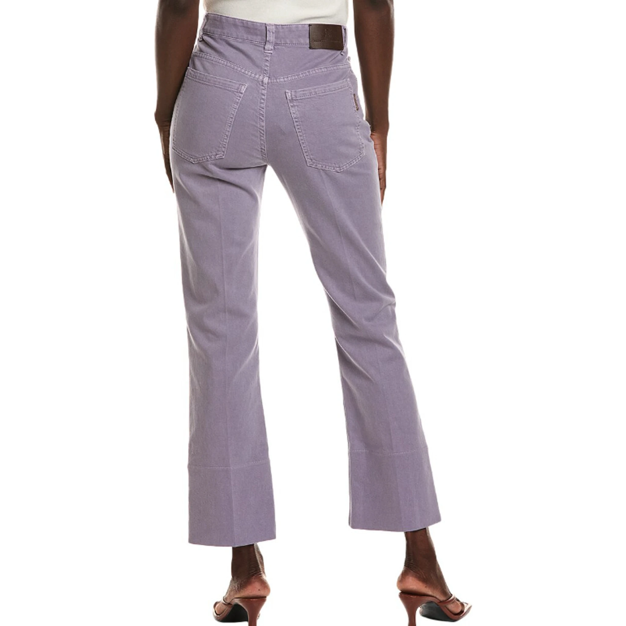 Purple Cotton Flared Pants