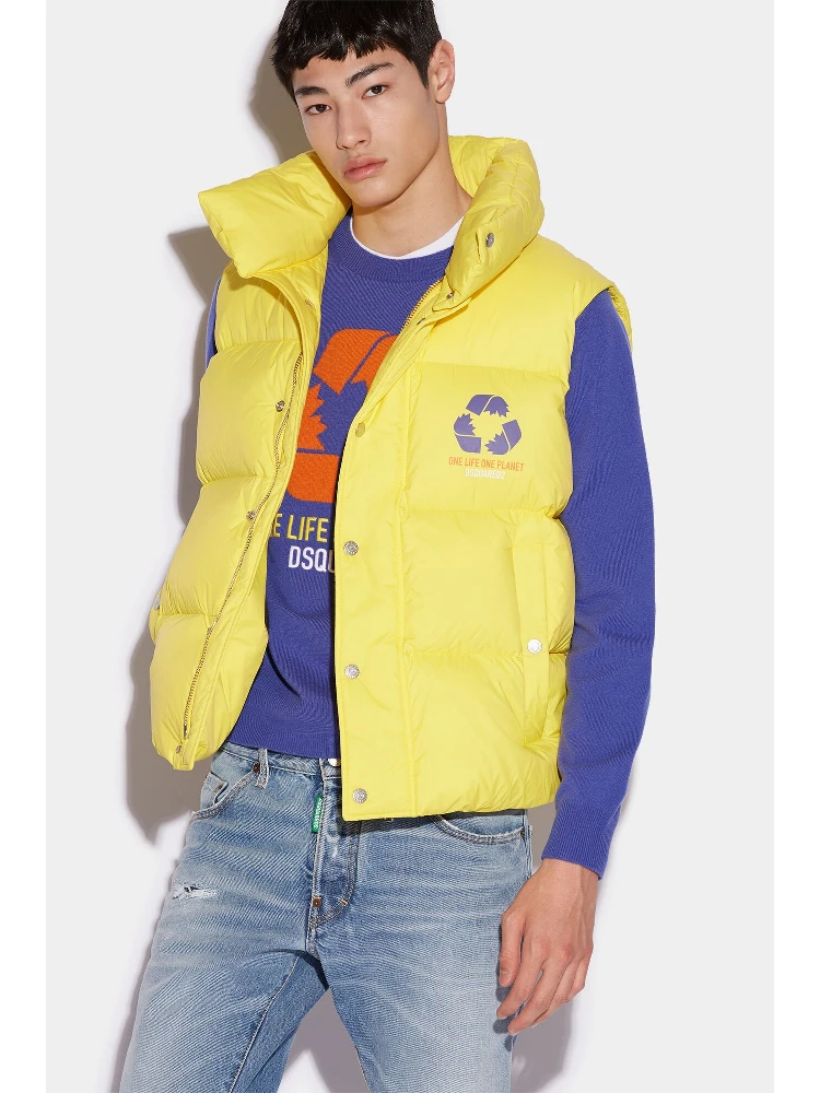 Yellow Fibres Sleveless Jacket