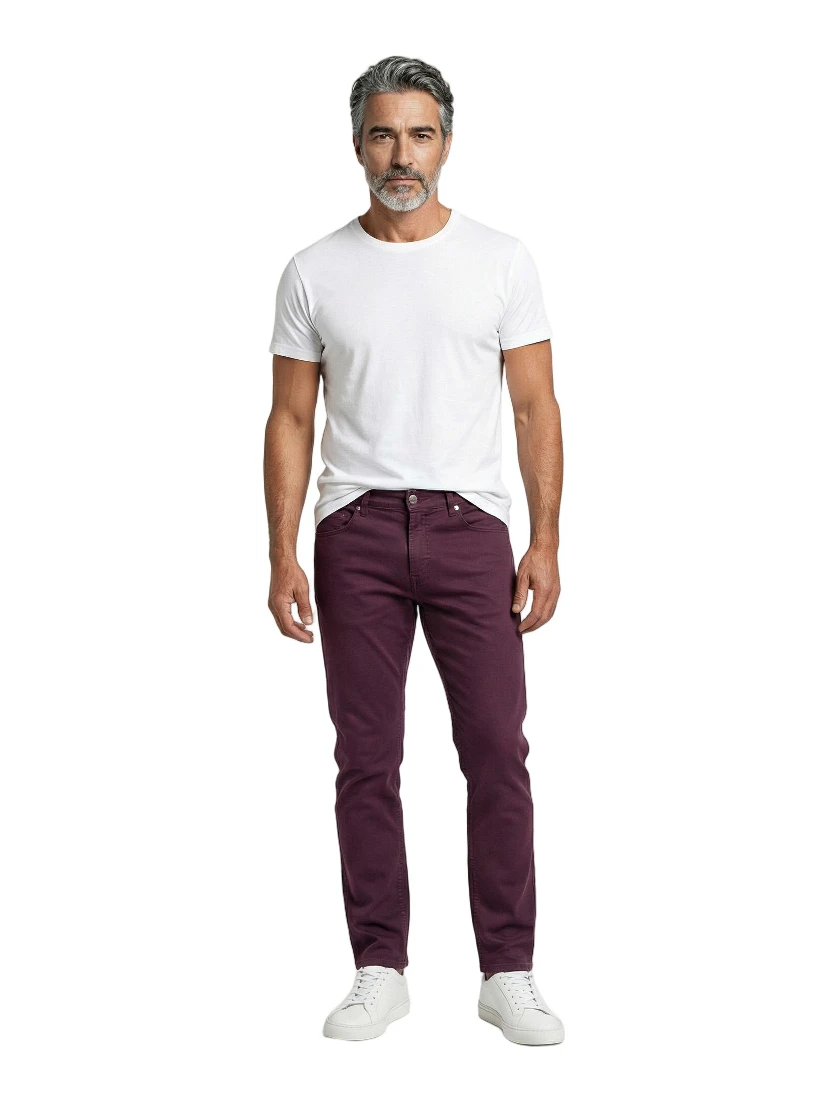 Burgundy Cotton Pants