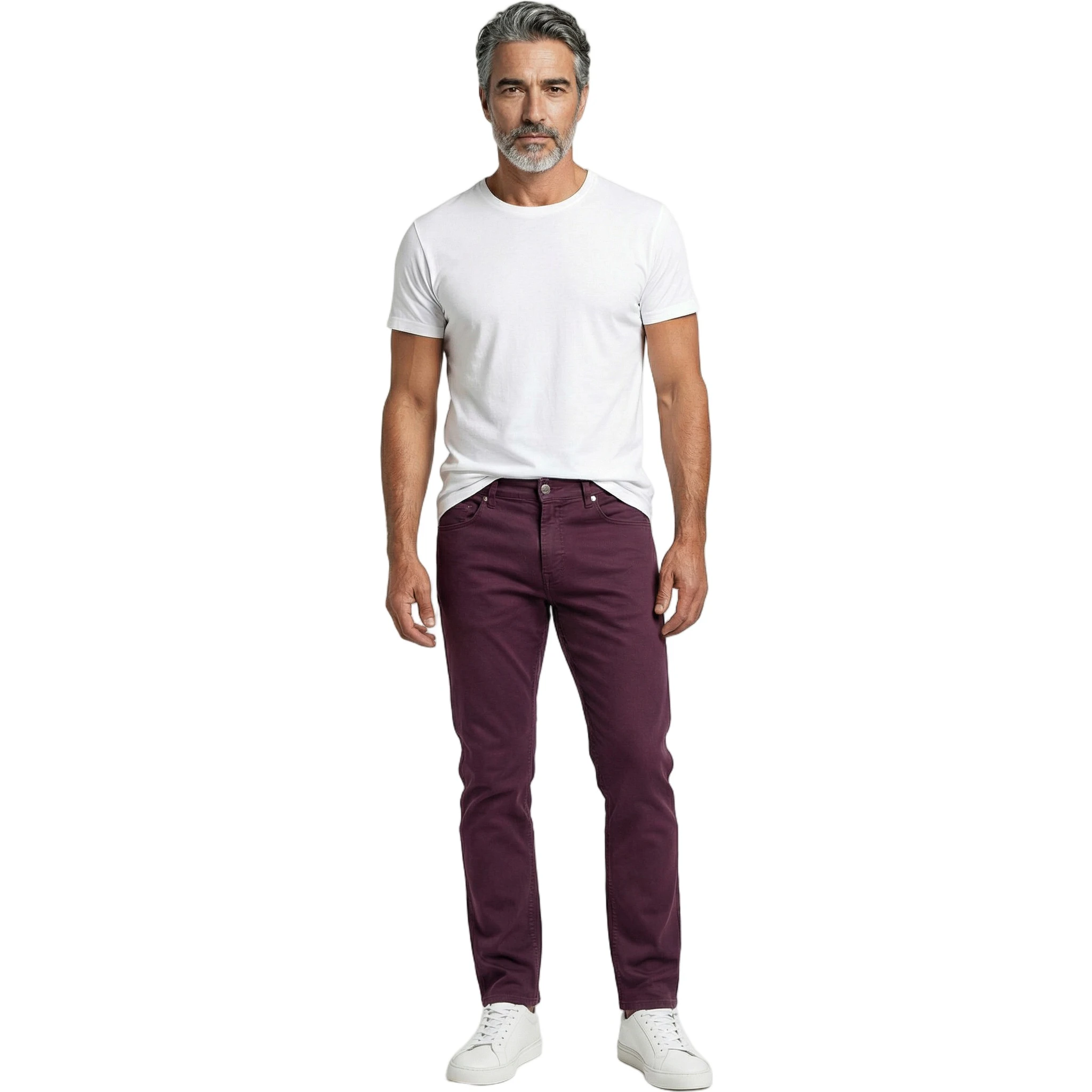 Burgundy Cotton Pants