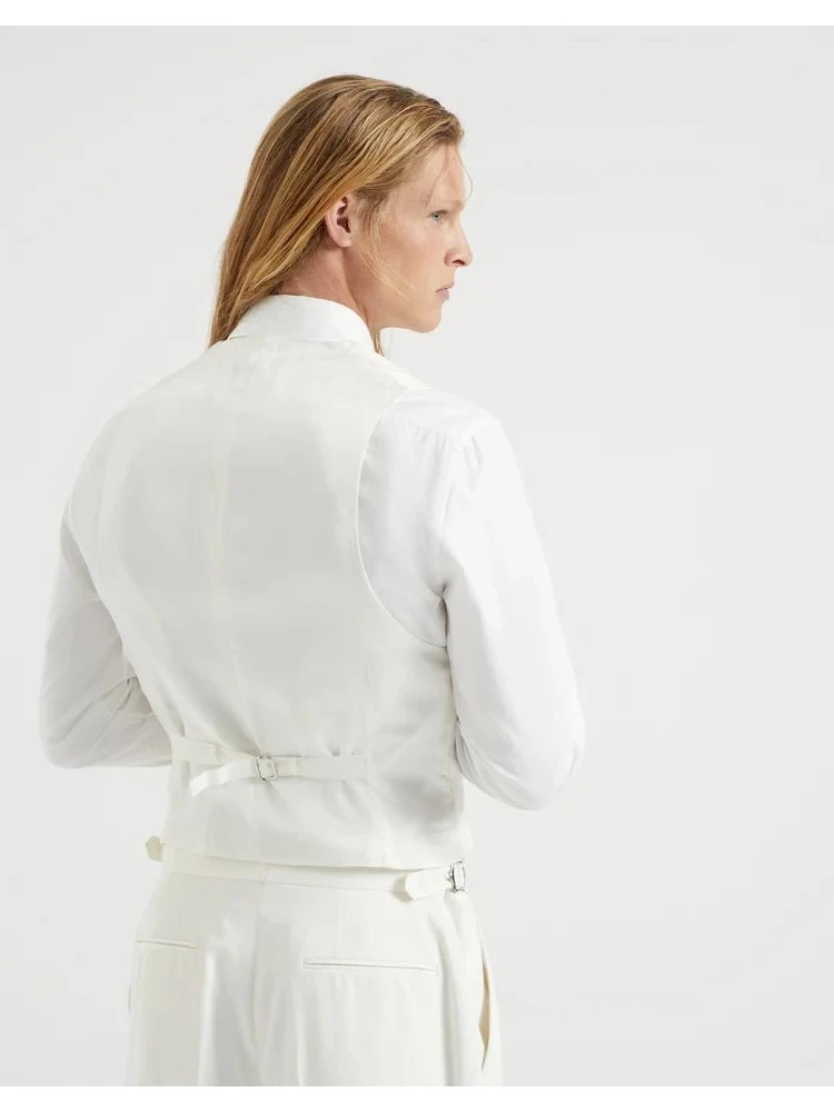 White Silk Sleveless Jacket alternative
