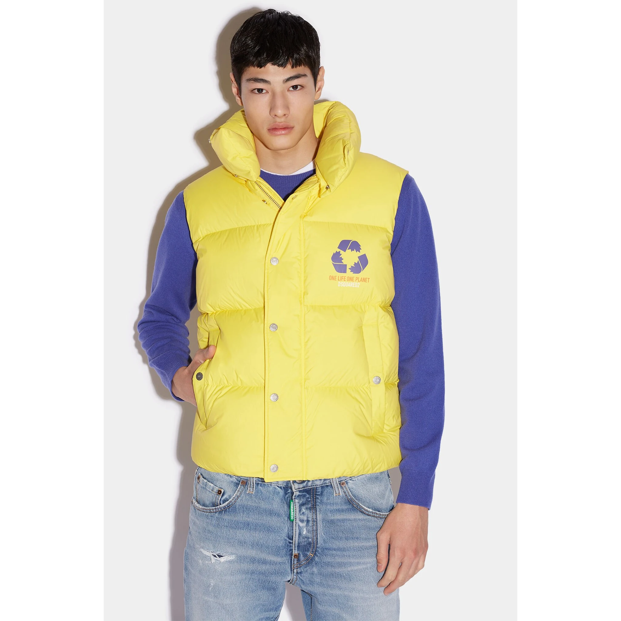 Yellow Fibres Sleveless Jacket