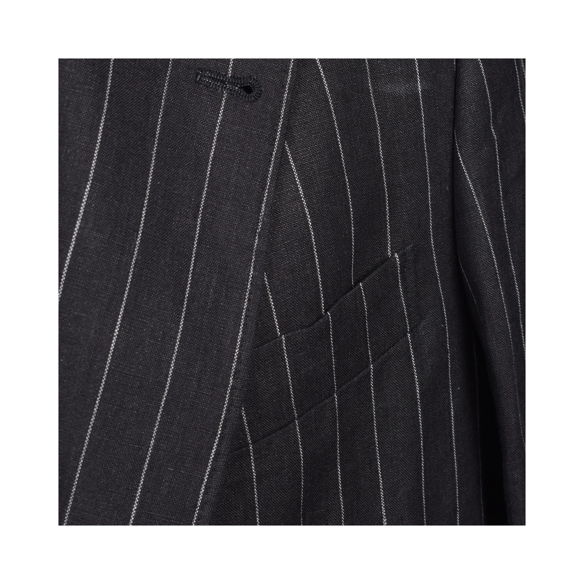Black Linen Two-Piece Suit