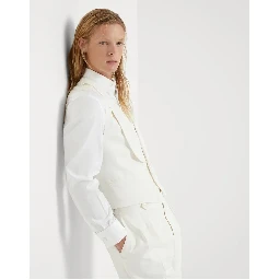 White Silk Sleveless Jacket