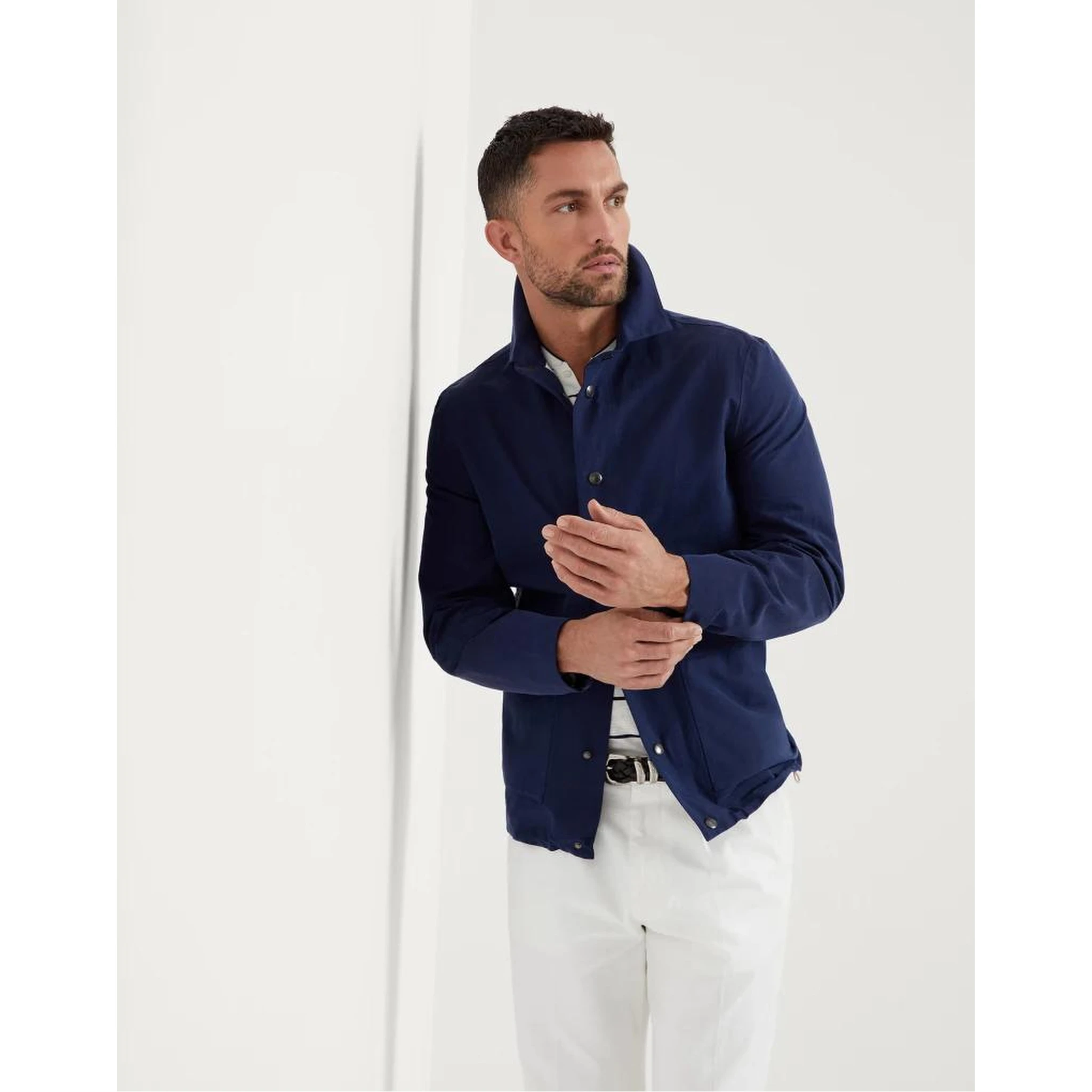 Bicolor Linen Coat