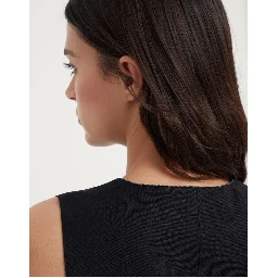Black Viscose Sleveless Jacket
