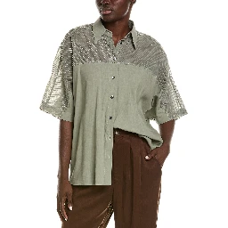 Green Linen Shortsleeve Shirt