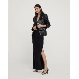 Black Viscose Sleveless Jacket