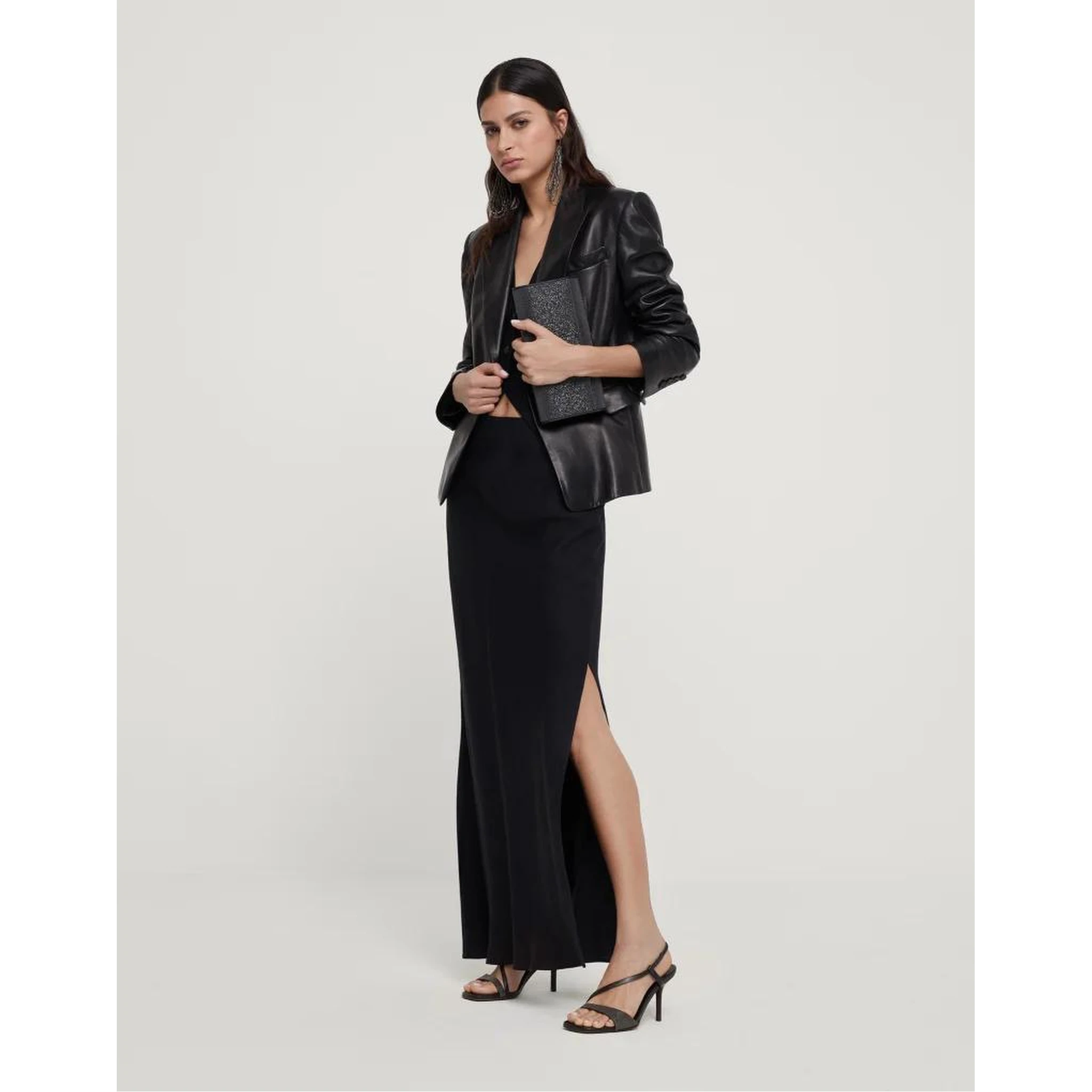 Black Viscose Sleveless Jacket