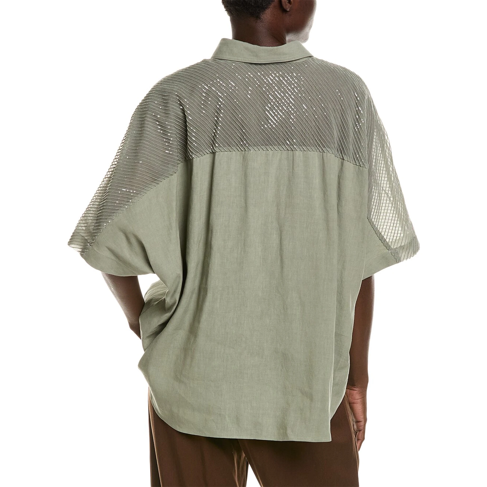 Green Linen Shortsleeve Shirt