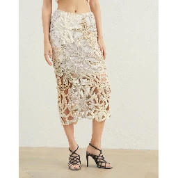 Beige Linen Long Skirt