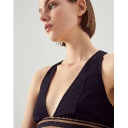 Black Cotton Sport Bra