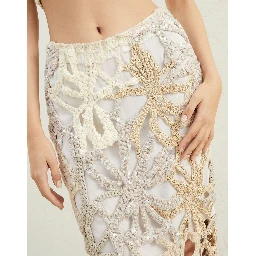 Beige Linen Long Skirt