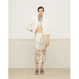 Beige Linen Long Skirt