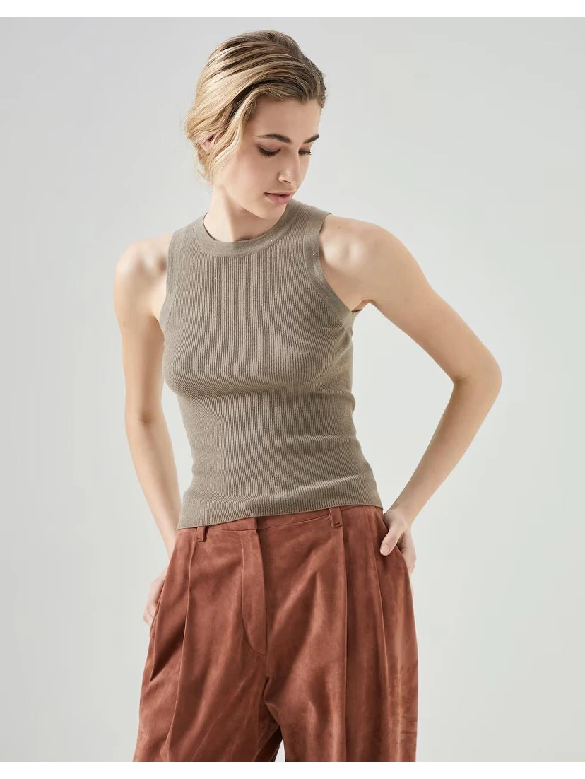 Brown Cashmere T-Shirt