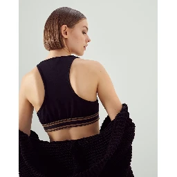 Black Cotton Sport Bra