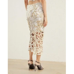 Beige Linen Long Skirt