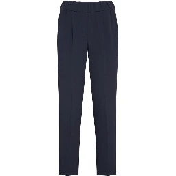 Blue Acetate Casual Pants