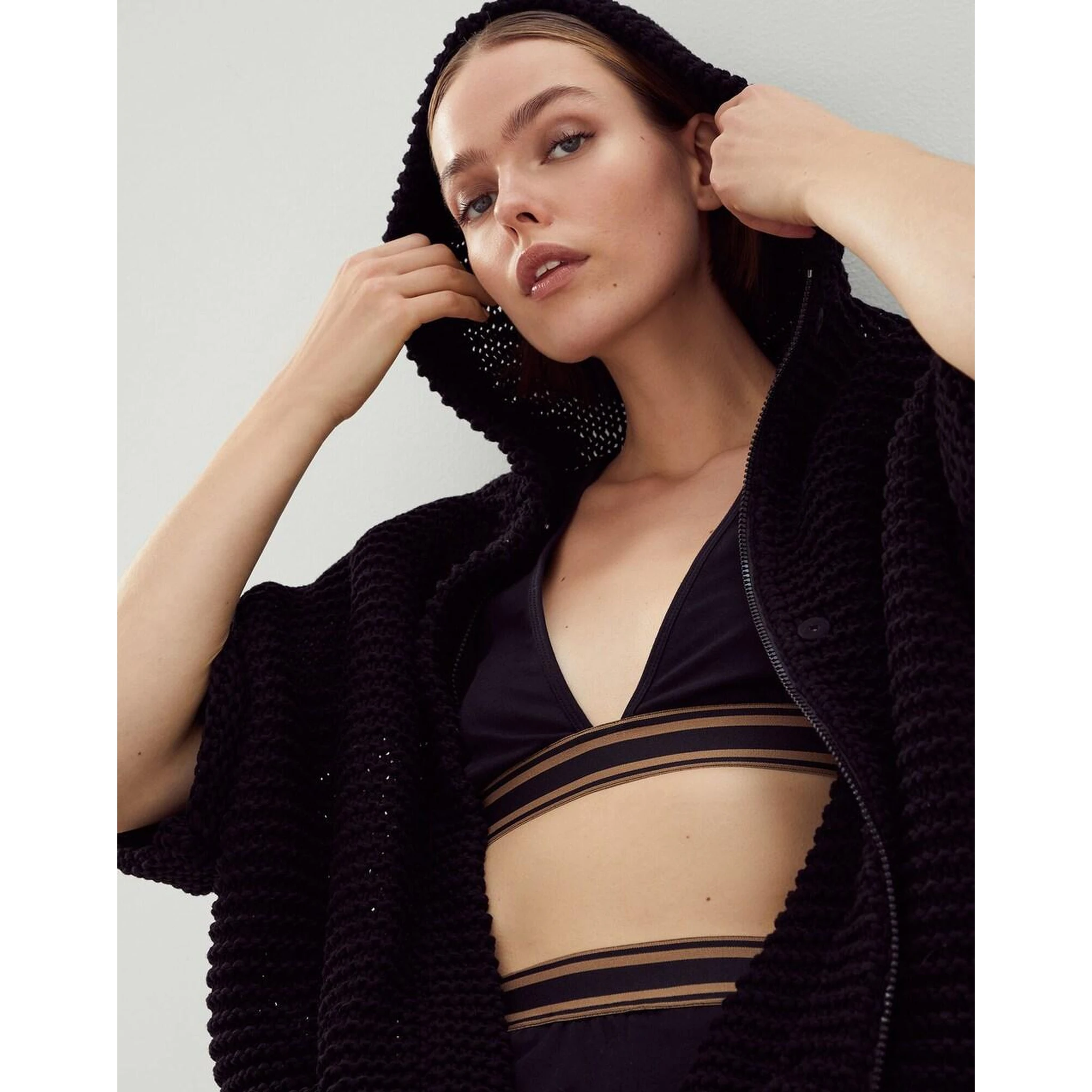 Black Cotton Sport Bra