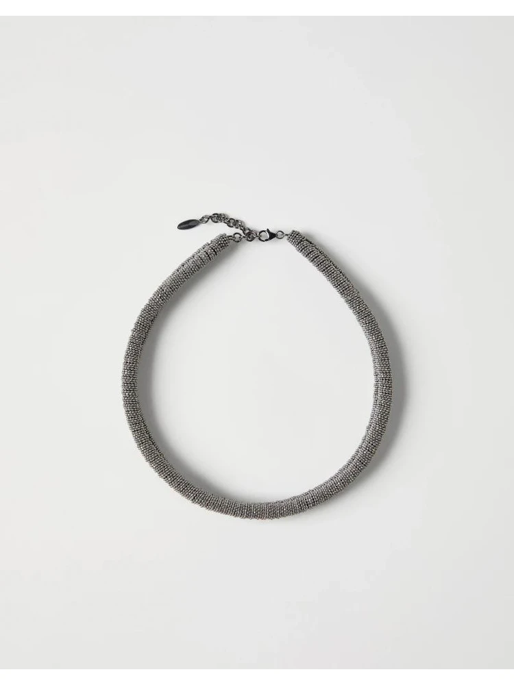 Gray Brass Necklace