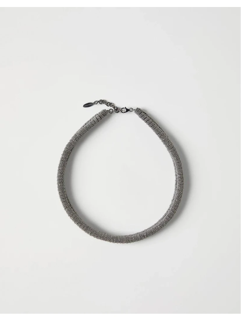 Gray Brass Necklace