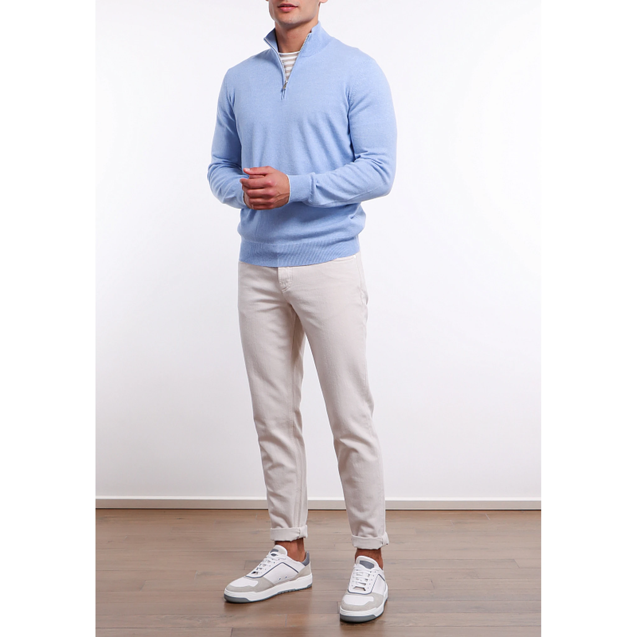 Multicolor Cotton Casual Pants