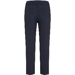 Blue Acetate Casual Pants