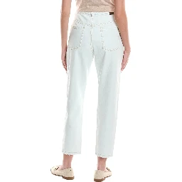 Blue Cotton High-Waisted Jean