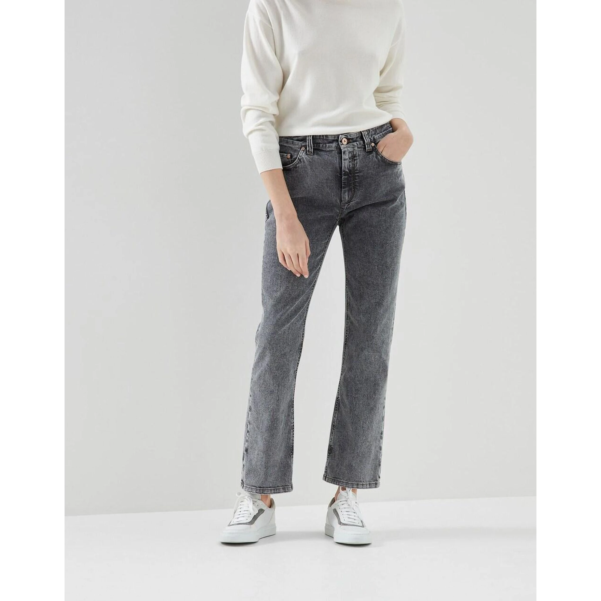 Multicolor Cotton Straight-Leg Jeans