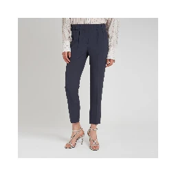 Blue Acetate Casual Pants