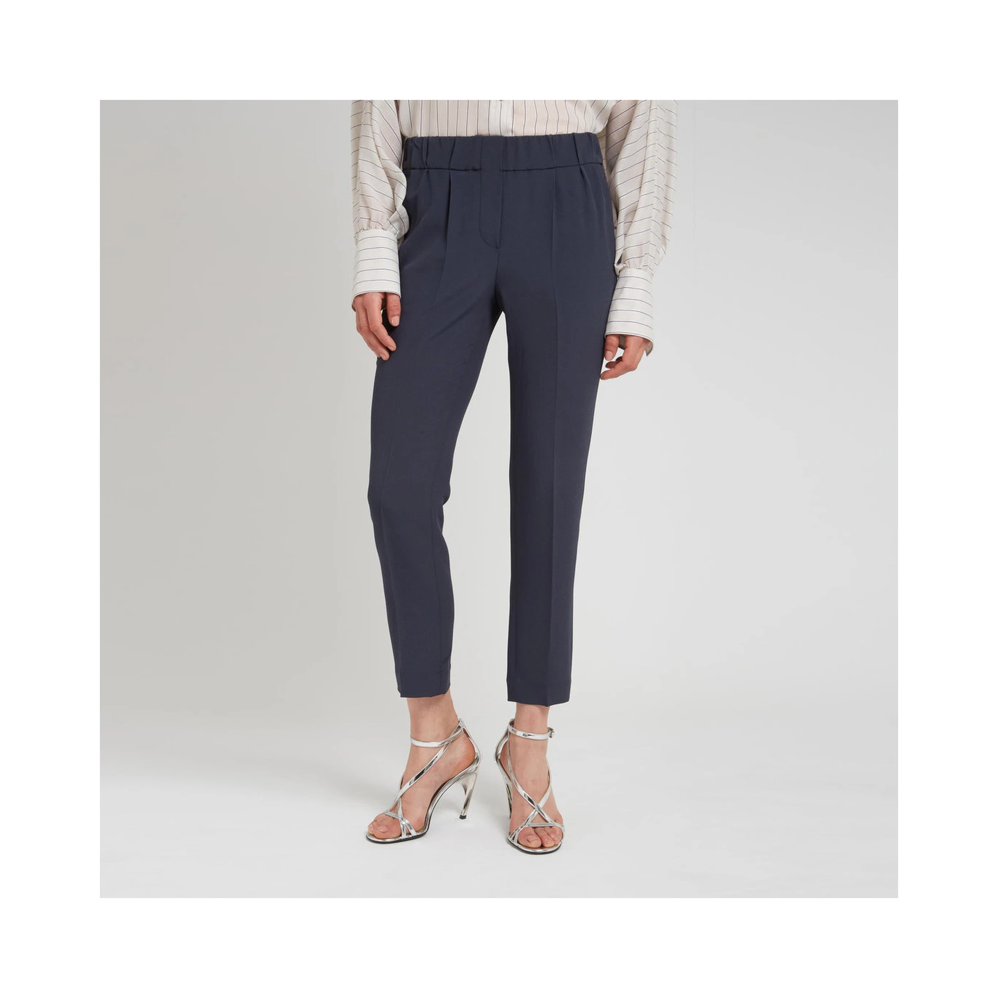 Blue Acetate Casual Pants